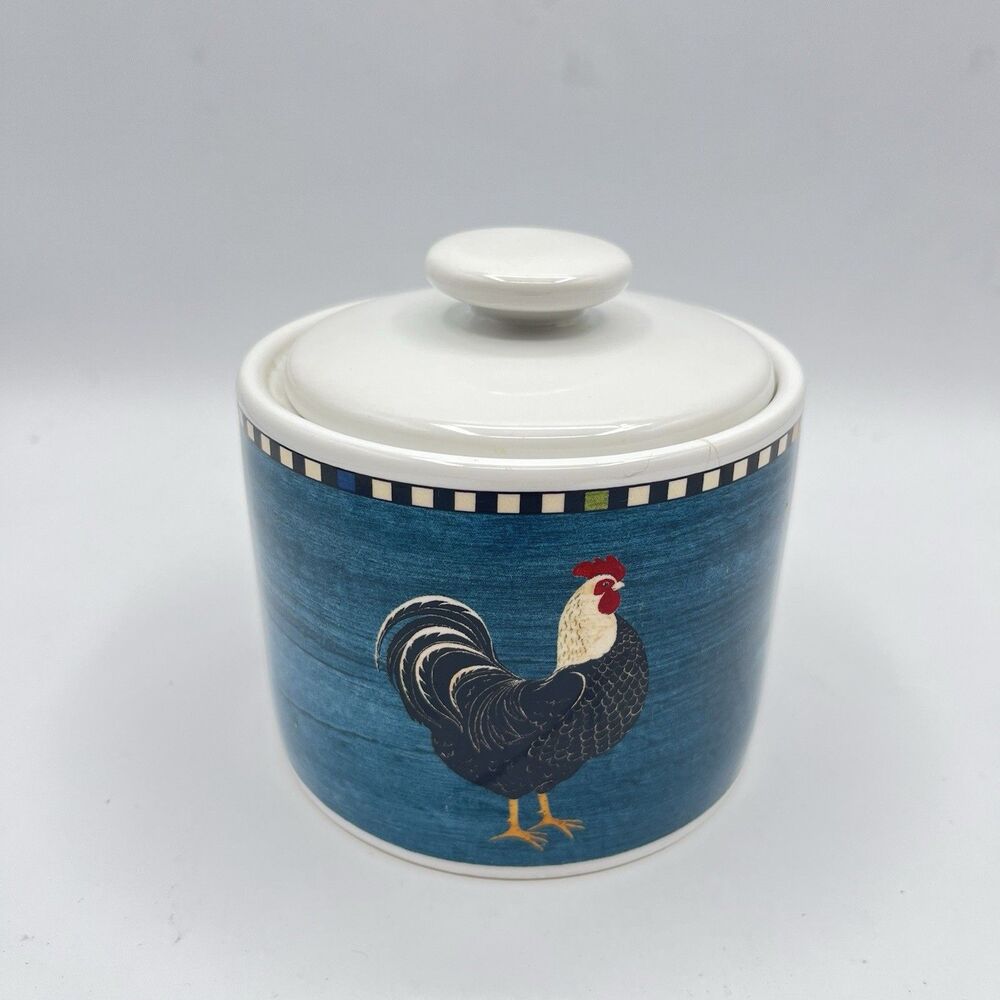 Sakura Rooster Warren Kimble 1999 Sugar Bowl with Lid